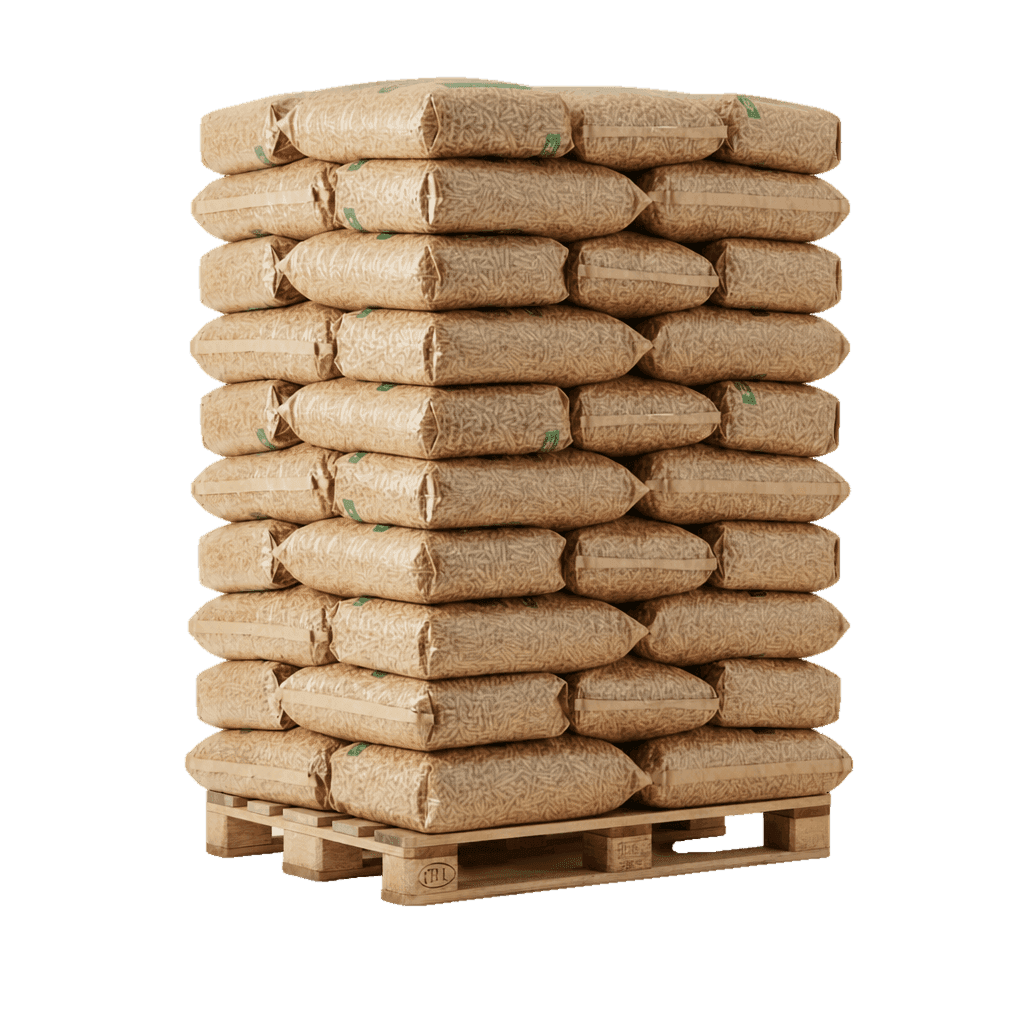 Palette de granulés de bois premium